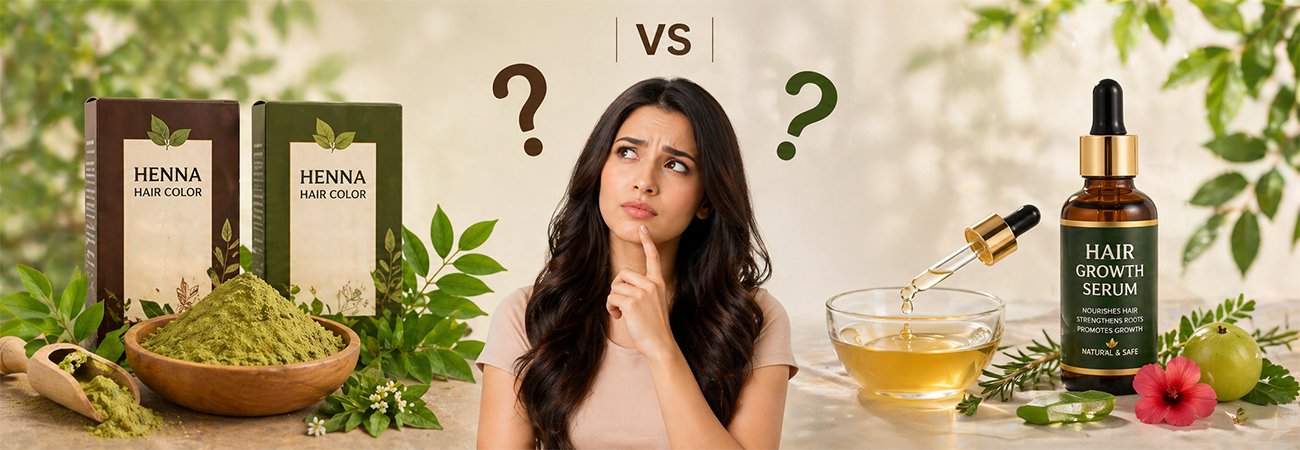 Hair Growth Serum vs Henna Hair Color: Which One Actually Makes Your Hair Healthier?
